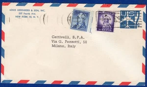 usa - STATIONERY 7c. POSTAL LETTER + 3c+5 c. TAMP from NEW YORK to MILAN - Picture 1 of 1