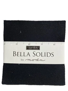 MODA Bella Solids Black Charm Pack 5" Squares NEW - Picture 1 of 2