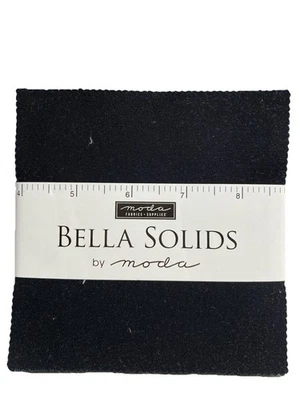 MODA Bella Solids Black Charm Pack 5" Squares NEW - Image 1 of 2