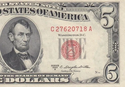 1953-B UNITED STATES NOTE FIVE DOLLARS $5 "C" (( GEM UNC )) - Image 1 of 4