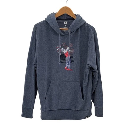 Footjoy Hooded Sweatshirt Uncle Sam Golf Men Size Medium Blue Limited Edition - Image 1 of 4