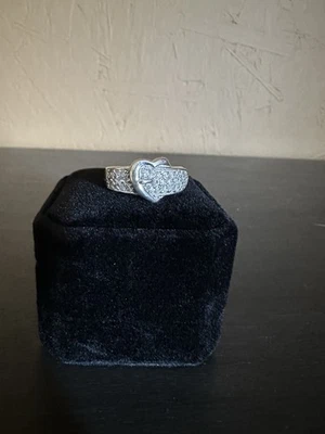 Montana Silversmiths Heart Buckle Bling Ring Size 6 Sterling Silver, 925 - Image 1 of 4