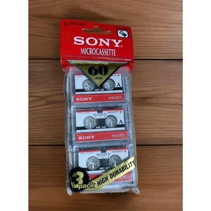Pack of 3 New Sony 3MC-60B Microcassettes (60 Min Each)- Sealed! - Picture 1 of 3