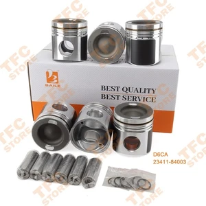 6pcs Piston Kit With Pin For Hyundai D6CA Diesel Engine Rebuild Kit 23411-84003 - Picture 1 of 4