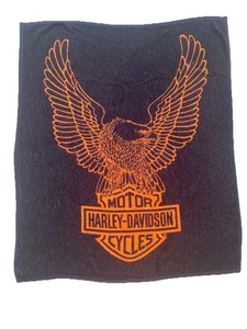 Harley Davidson Decke Überwurf orange und schwarz Frottee 54”x46” - Bild 1 von 4