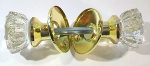 Brass Finish Glass Replacement Retro Look Gold Door Knobs For One Door - Picture 1 of 5