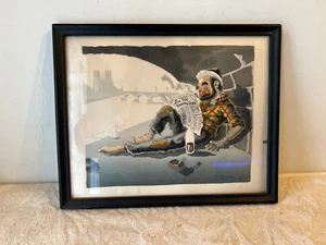 Andre Marie D'Arcy Bohemian Bum Tramp Clown Framed Lithograph 1960's - Picture 1 of 2