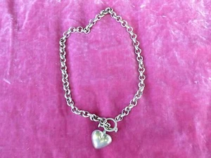 DESIGNER MINAS STERLING SILVER SWEETHEART NECKLACE W HANGING HEART - Picture 1 of 5