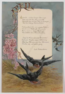 "April" von Seyfried, Öl auf Papier, 1883" - Bild 1 von 3