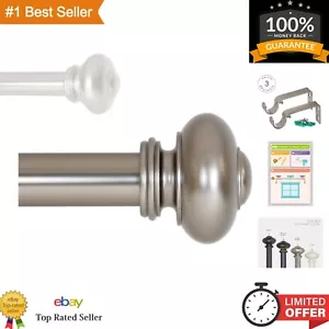 All-Inclusive Satin Nickel Curtain Rod Set, 48-86 Inch - Elegant Window Solution - Picture 1 of 9