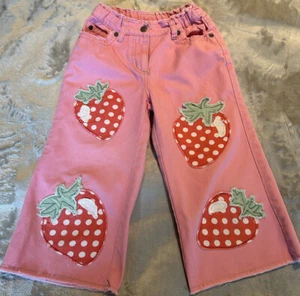 Mini Boden Strawberry Pink Girls 7/8yr Crop Pant - Picture 1 of 13