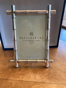 Pottery Barn Silver Bamboo Frame 4” X 6” - Picture 1 of 6