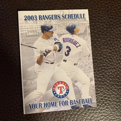 Texas Rangers--Alex Rodriguez--Horario de bolsillo 2003--MasterCard Foto 1 de 2