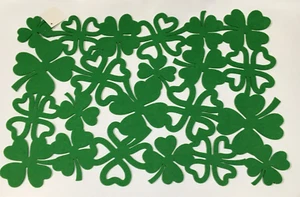 NEW ST PATRICKS DAY FELT SHAMROCK FELT PLACEMATS 19 X 13" SET OF 6 - Picture 1 of 1