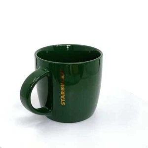 Starbucks 2017 Green Goldtone Logo Coffee Mug 14 fl oz Pre-Owned - Picture 1 of 9