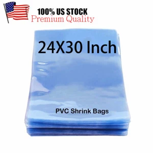 24" X 30" Clear Heat Shrink Wrap Bags PVC Film Gift Bottle Candle Packing Basket - Picture 1 of 6