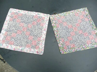 tissu vintage fleuri pour 2 housses de coussin en patchwork - Photo 1/4
