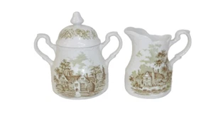 J & G Meakin Romantic England Ironstone Cream & Sugar Set - Picture 1 of 5