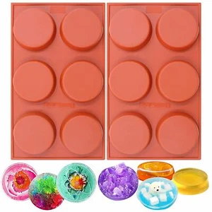 Round Silicone Baking Mould for Cake Cupcake Pie Custard Tart Resin Coaster 2pcs - Foto 1 di 12
