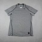 Nike T Shirt Mens Medium Gray Pro Combat Dri Fit Work Out Short Sleeve