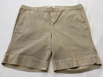 Torrid Denim Women’s Sz 30R Beige Khakis 9” Denim Bermuda Shorts - Image 1 of 4