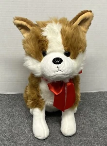 Hug Fun Puppy Dog 14" Plush Stuffed Animal with Bow - Picture 1 of 5
