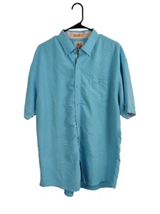 Marti Kat Men Blue White Small Dots Button Up Shirt Sz 2XL - Picture 1 of 14