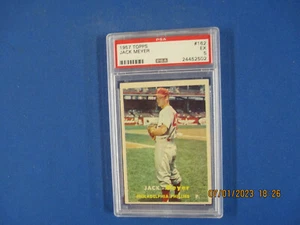 1957 Topps Baseball # 162 Jack Meyer PSA 5 EX - Picture 1 of 2
