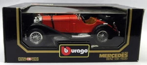 Burago 1/18 Scale Diecast 3009 Mercedes Benz SSK 1928 Red Black Model Car - Picture 1 of 2