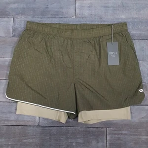 VRST Elevated Hybrid Running Shorts Mens Size 2XL Green Gray Grey - Picture 1 of 8