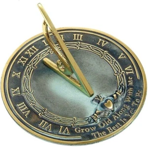 Sundial Clock for Yard and Garden Decor with GROW OLD WITH ME, Antique Design - Picture 1 of 4