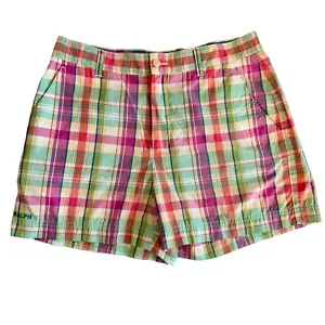 Ralph Lauren rosa grün Madras karierte Damenshorts Größe 10 Baumwolle Golf adrett - Bild 1 von 7