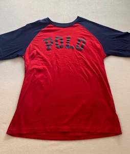 Polo Ralph Lauren T-shirt Big Boys Extra Large Red Blue Crew Neck Short Sleeve - Picture 1 of 10