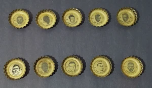Lotto vintage di (10) tappi bottiglia giocatore Coca-Cola 1966 NFL New York Giants & Jets - Foto 1 di 2