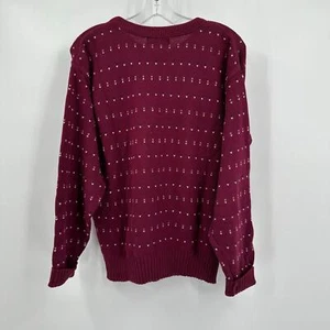 Vintage Jantzen Mens Pullover Sweater Size M Birdseye Combed Cotton Burgundy USA - Picture 1 of 7