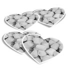 4x Heart Stickers - BW - Marshmallow Sweets Teenager #35644