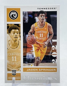 2021-22 Chronicles Draft Picks #20 Rookie Jaden Springer Tennessee Volunteers - Picture 1 of 2