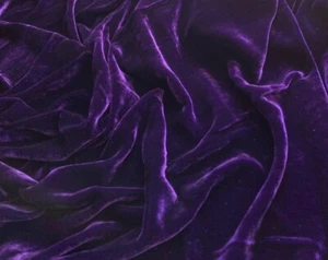 Deep Purple Silk Velvet Fabric by the Yard, 1/2 Yard and 1/4 Yard - Picture 1 of 3