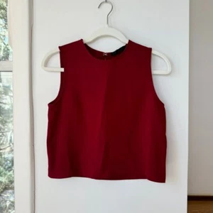 Jenni Kayne Sleeveless Blouse Shell Tank Top Crop in Maroon Red Sz XS - Picture 1 of 4