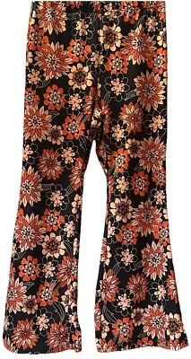 Funky Retro Size 1XL FLORAL PRINT BELL BOTTOMS Costume Pants Polyester - Image 1 of 4