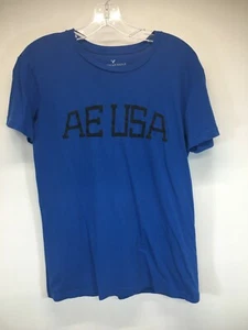Mens AMERICAN EAGLE Standard Fit Shirt AE | USA logo | Size XS Blue Black - Picture 1 of 3
