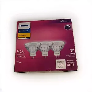 Philips Dimmable LED Bright White GU5.3 Light Bulbs 3 pk. (56733) NIB - Picture 1 of 5