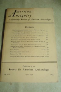 Archaeological Journal 1943: American Antiquity (Vol. VIII, Nr. 4) -#14 - Bild 1 von 4