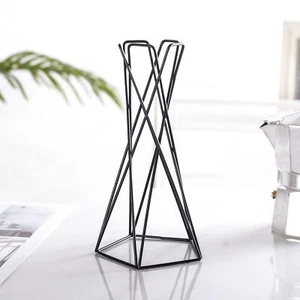 Nordic Style Iron Art Flower Vase Plant Containers Black Metal Table Centerpiece - Picture 1 of 6