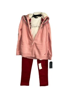 Nautica 3 Piece Girls Jacket, Pants, & Shirt Set Pink, 8 - Picture 1 of 5