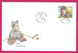Aland 2002 FDC - DÍA DE SAN CANUTO - estampado a mano - Imagen 1 de 1