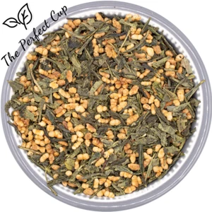Genmaicha Japan Style (Brown Rice Tea) - Premium Sencha - Loose Leaf Green Tea - Picture 1 of 5