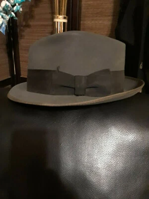 Stephen L. Stetson Fedora Style Hat Size 7 Forest Green Suede Vtg. Early Century - Image 1 of 4
