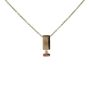 8kt Gelbgold Kette mit Anhänger 0.1ct Diamant 45cm 333 Gold Schmuck Damen Christ - Picture 1 of 14
