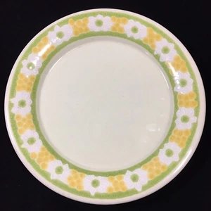 Plato de ensalada de picnic margarita franciscana barro pintado a mano flor de los años 70 - Imagen 1 de 4